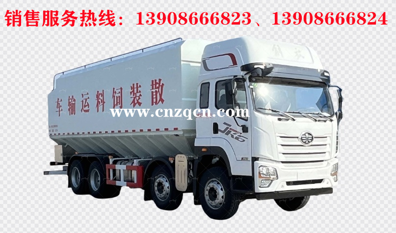 解放JK6前四后八散裝飼料運(yùn)輸車(chē)
